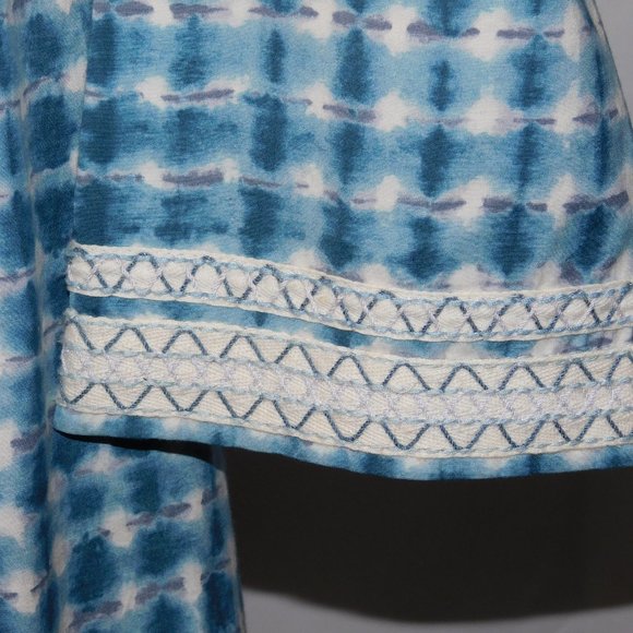Tory Burch Blue Sonda Tie-Dye Stretch Tunic Mini Dress Size 2 Tunic Caftan Boho - Picture 6 of 13